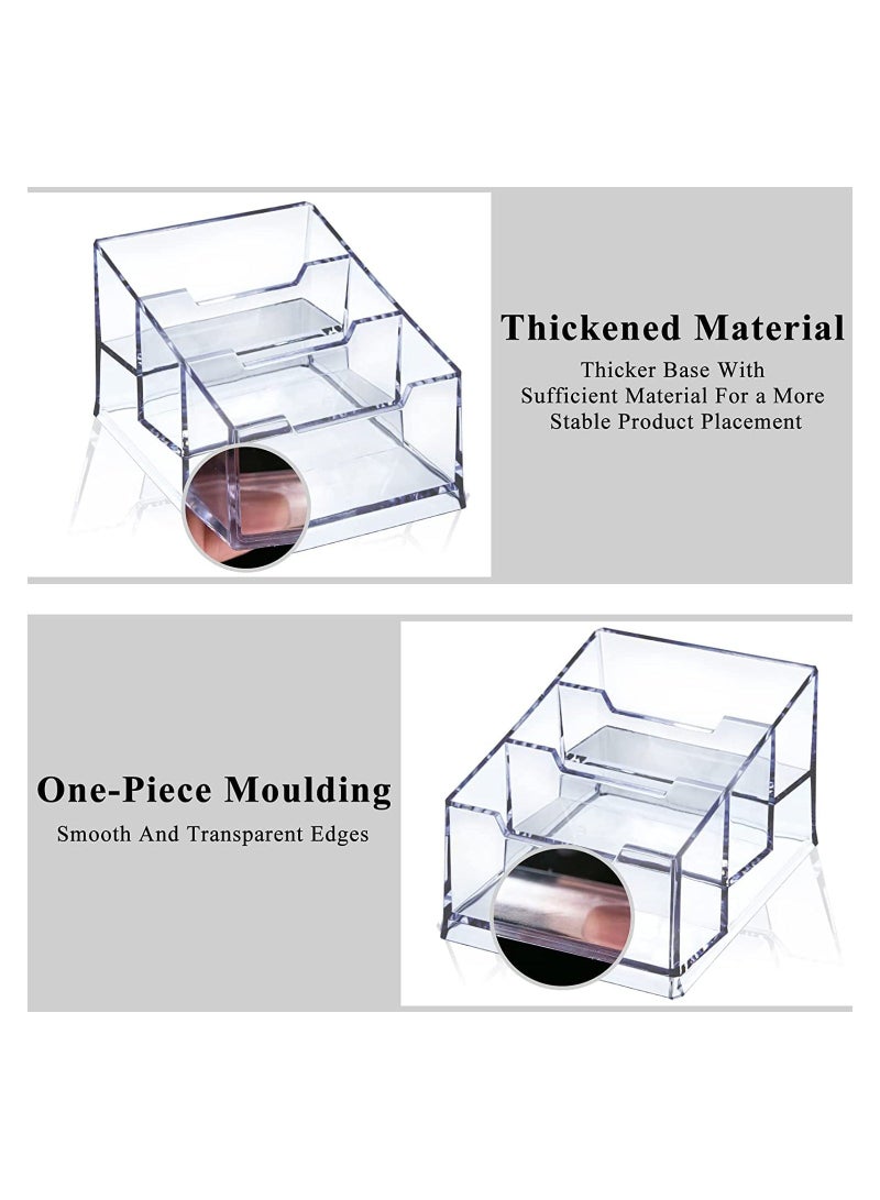 Y&D 3 Pack Clear Acrylic Business Card Holder, Tier Premium Holder Stand for Desk Fits 150 Cards  - Image 4