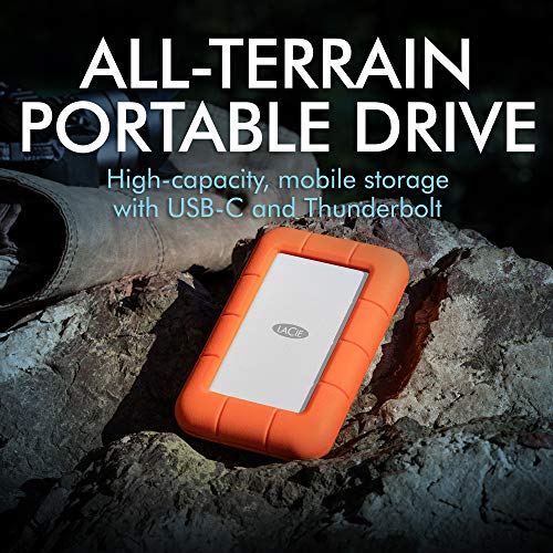 LaCie Rugged Thunderbolt USB-C 5TB External Hard Drive Portable HDD – USB 3.0 compatible, Drop Shock Dust Water Resistant, 1 Mo Adobe CC (STFS5000800) - Image 2