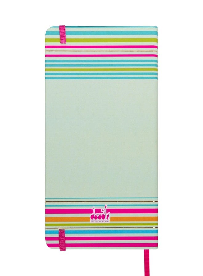 DOODLE Initial W Stripes Theme Premium Hard Bound B6 Notebook Diary|192 Ruled Pages(144 ruled + 48 blank)|4.75 * 7 Inches, 80 GSM Paper, Coloured Elastic Band, Coloured Ribbon - Image 2