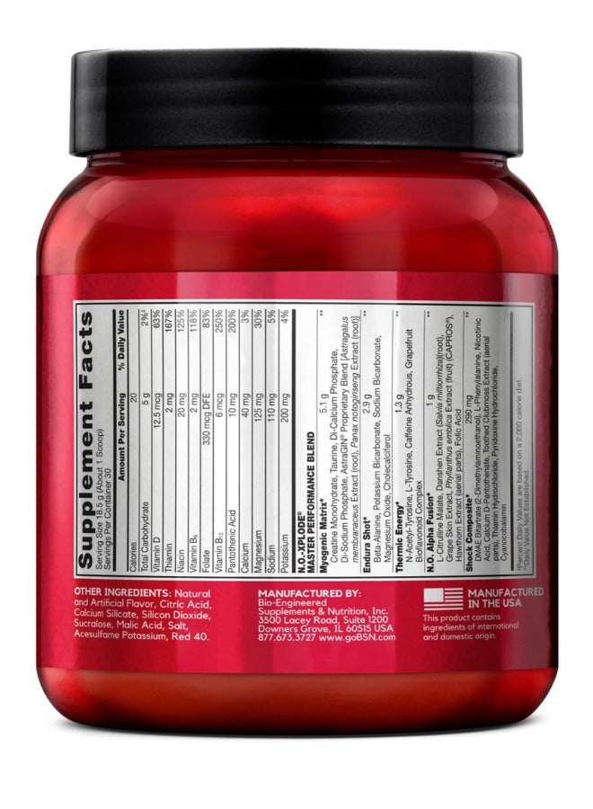 BSN N.O.-Xplode Legendary Pre-Workout Fruit Punch Flavor 30 Servings - Image 2