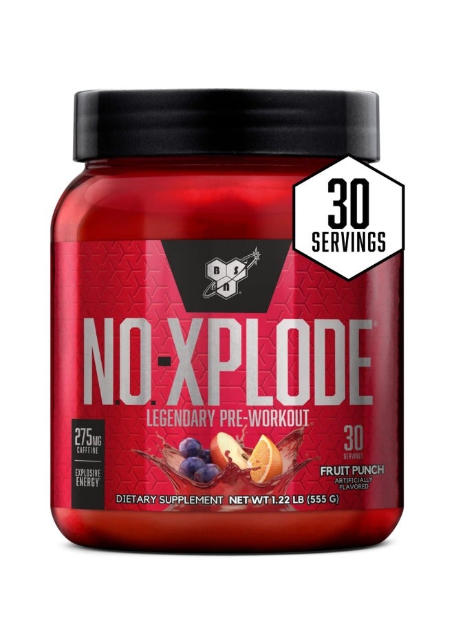 BSN N.O.-Xplode Legendary Pre-Workout Fruit Punch Flavor 30 Servings - Image 1