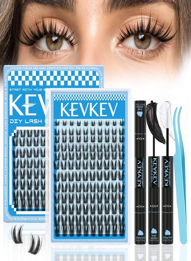 KEVKEV Bunny Lash Clusters Kit Manga 8-18mix Spiky Fairy Bloom Lash Extension Kit Invisible Ultra-Thin Band Manga Lashes Eyelash Clusters Kit With Lash Bond And Seal DIY at Home(Bunny Kit) - Image 1
