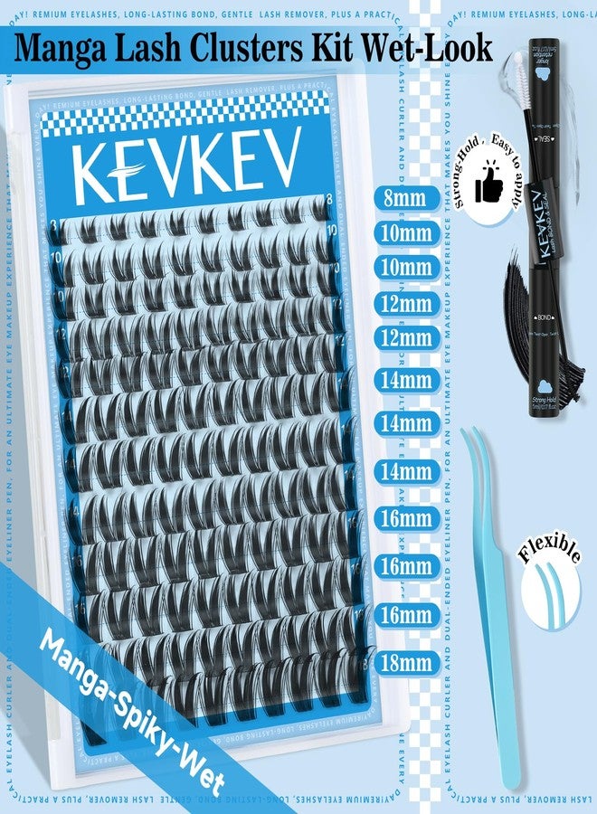 KEVKEV Bunny Lash Clusters Kit Manga 8-18mix Spiky Fairy Bloom Lash Extension Kit Invisible Ultra-Thin Band Manga Lashes Eyelash Clusters Kit With Lash Bond And Seal DIY at Home(Bunny Kit) - Image 4