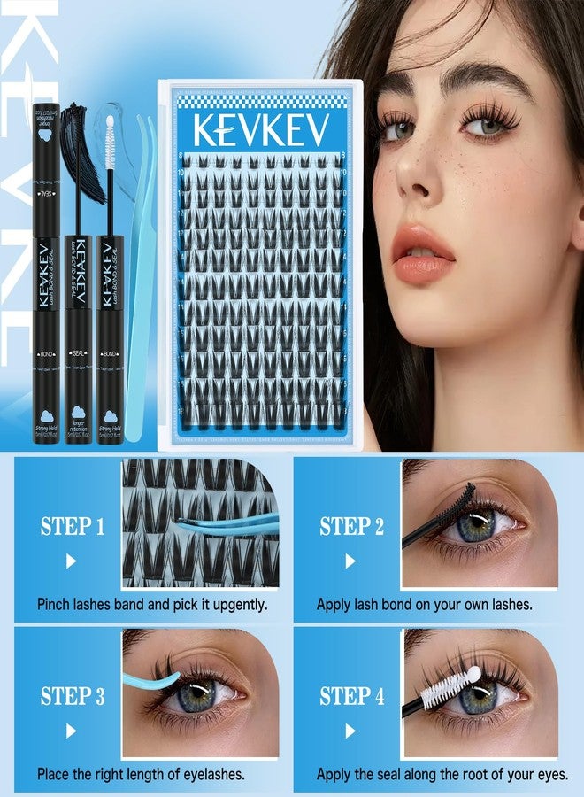 KEVKEV Bunny Lash Clusters Kit Manga 8-18mix Spiky Fairy Bloom Lash Extension Kit Invisible Ultra-Thin Band Manga Lashes Eyelash Clusters Kit With Lash Bond And Seal DIY at Home(Bunny Kit) - Image 5
