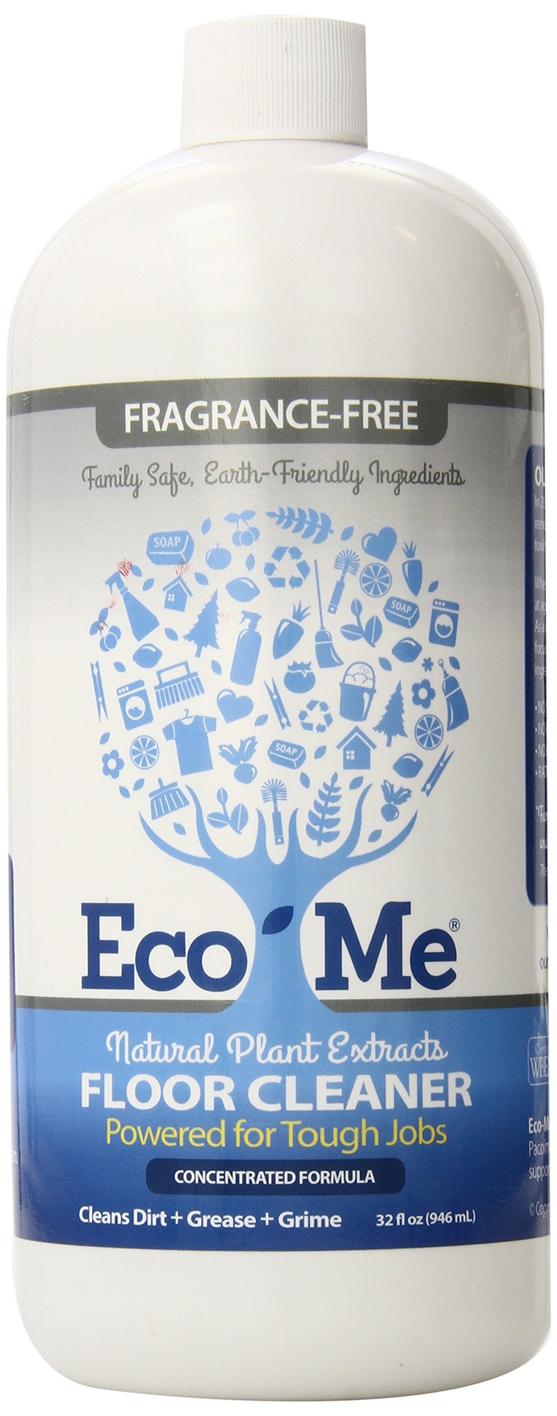 eco me منظف متعدد الأسطح والأرضيات المركز من إيكو-مي، 32 أونصة سائلة، خالي من العطور - Image 1