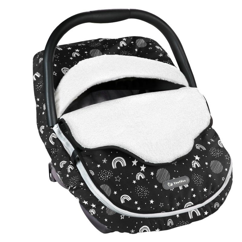 YOOFOSS Yoofoss Baby Car Seat Cover Winter Carseat Canopies Cover to Protect Baby from Cold Wind Super Warm Plush Fleece Baby Carrier Cover for Infant Boys Girls Stars