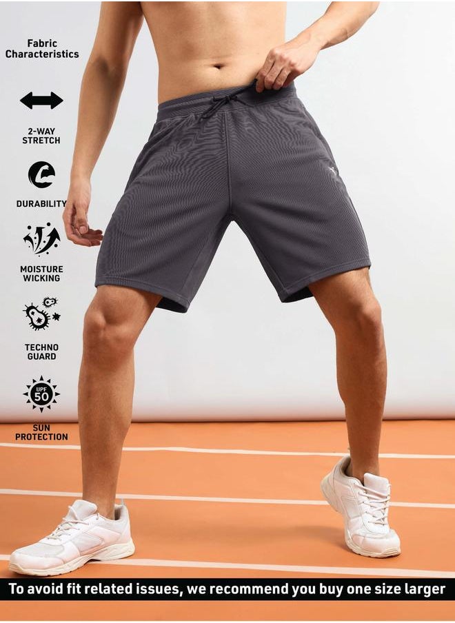 Technosport Technosport Solid Slim Fit Sports Shorts with Drawstring  - Image 5