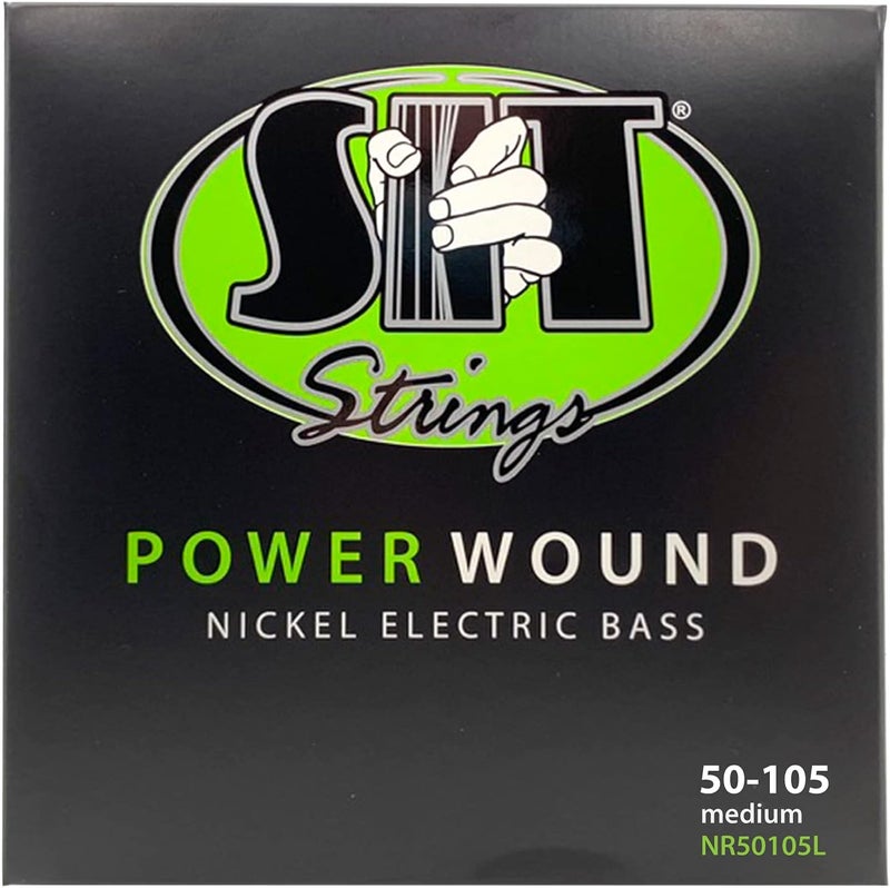 SIT Strings Power Wound Nickel Bass Guitar Strings (S.I.T.), 4-String Bass Medium 50-105, NR50105L - Image 1