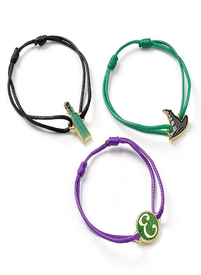 WICKED Elphaba Friendship Bracelet Set of 3 Bracelets - Green, Gold & Purple, One Size, Zinc alloy - 93% zinc + 3% copper + 4% aluminum, No Gemstone - Image 3