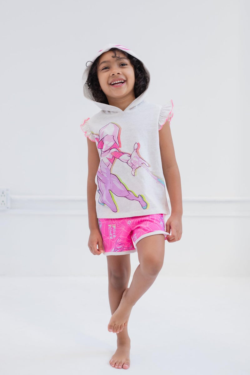 Marvel Spidey and His Amazing Friends Ghost-Spider Toddler Girls Cosplay Tank Top and Dolphin Active French Terry Shorts 4T - Image 3