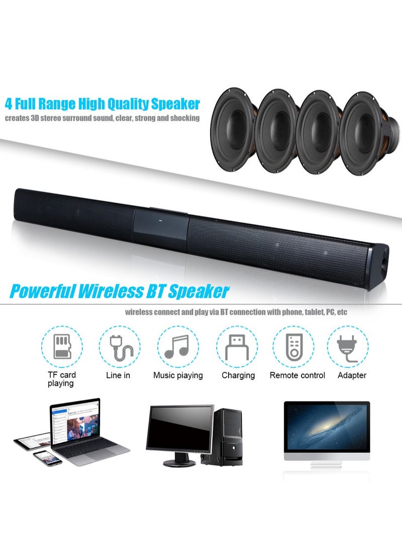 Generic Luxury Wireless BT 4.2 Soundbar Speaker TV Home Theater 3D Soundbars Bass Television Subwoofer with RCA Line Remote Control  - Image 4