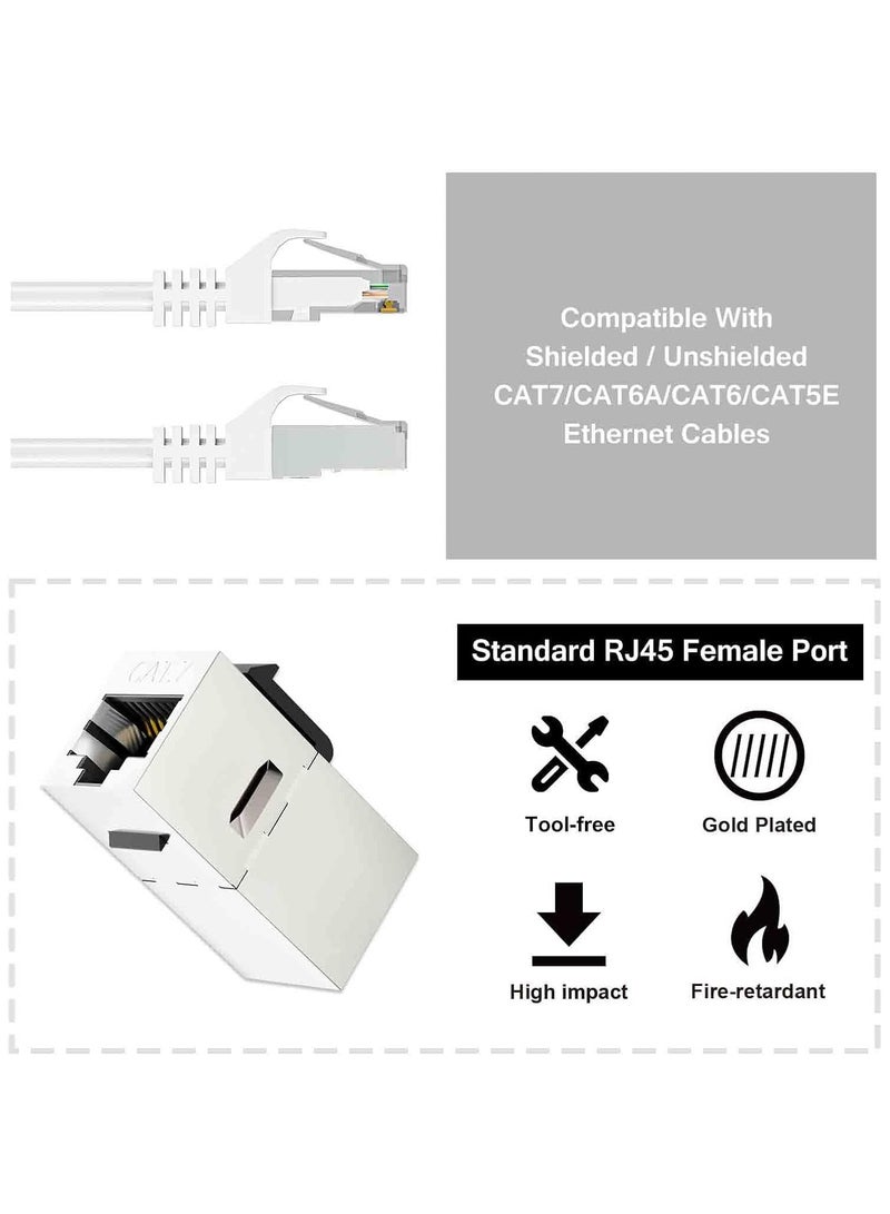 Zikra UL-Listed CAT7 RJ45 Shielded Coupler 10-Pack, Female to Female Keystone Jack, STP Insert for Cat7/Cat6a/Cat6/Cat5e Ethernet Cables (10 Pack) - Image 3