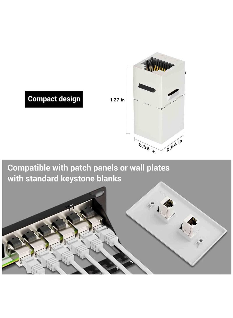 Zikra UL-Listed CAT7 RJ45 Shielded Coupler 10-Pack, Female to Female Keystone Jack, STP Insert for Cat7/Cat6a/Cat6/Cat5e Ethernet Cables (10 Pack) - Image 5