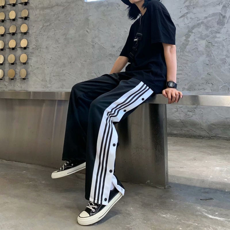 سروال زر مقلّم غير رسمي للرجال HSB-E18 أسود - Image 5