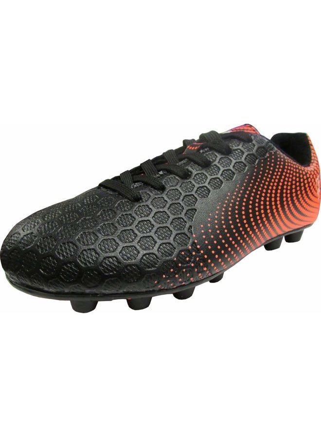 Vizari Stealth Firm Ground Soccer Cleats - Lightweight, Durable & Comfortable Youth Soccer Cleats with Excellent Traction - Boys Soccer Shoes with Padded Heel & Anti-Stretch Lining, Black/Orange, 4 - Image 1