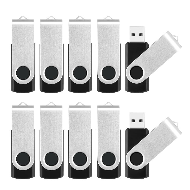 MECHEER 8GB Flash Drive 10 Pack Bulk USB Flash Drives, USB2.0 Thumb Drive USB Stick for Data Storage Backup, Jump Drive Pen Drive Zip Drive Memory Stick with Indicator, USB Storage Flash Drive Swivel Design - Image 1