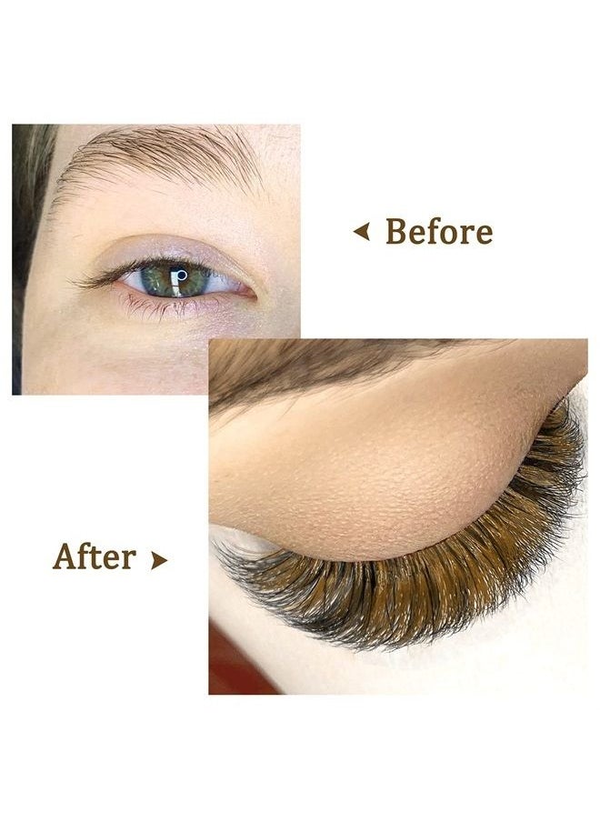 QUEWEL - Easy Fan Volume Lashes .07 D Curl Brown Volume Lash Extensions 9-16mm Mixed Lash Tray Color Lashes Extension Self Fanning 2D-10D Volume Eyelash Extensions by QUEWEL (Brown 0.07 D 9-16mm) - Image 1
