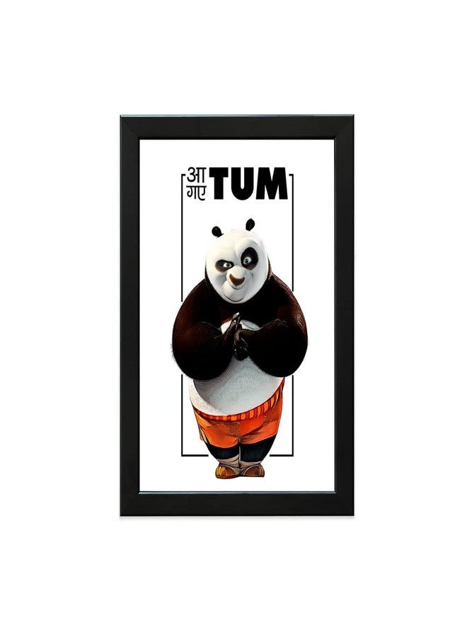 SWASUM Cute Panda (Bear),Funny Quote Poster with Frame for Wall Décor, (Pack of 01), Framed, Paper Print (13.5 inch X 10.5 inch, Box) (OPTION-01) - Image 1