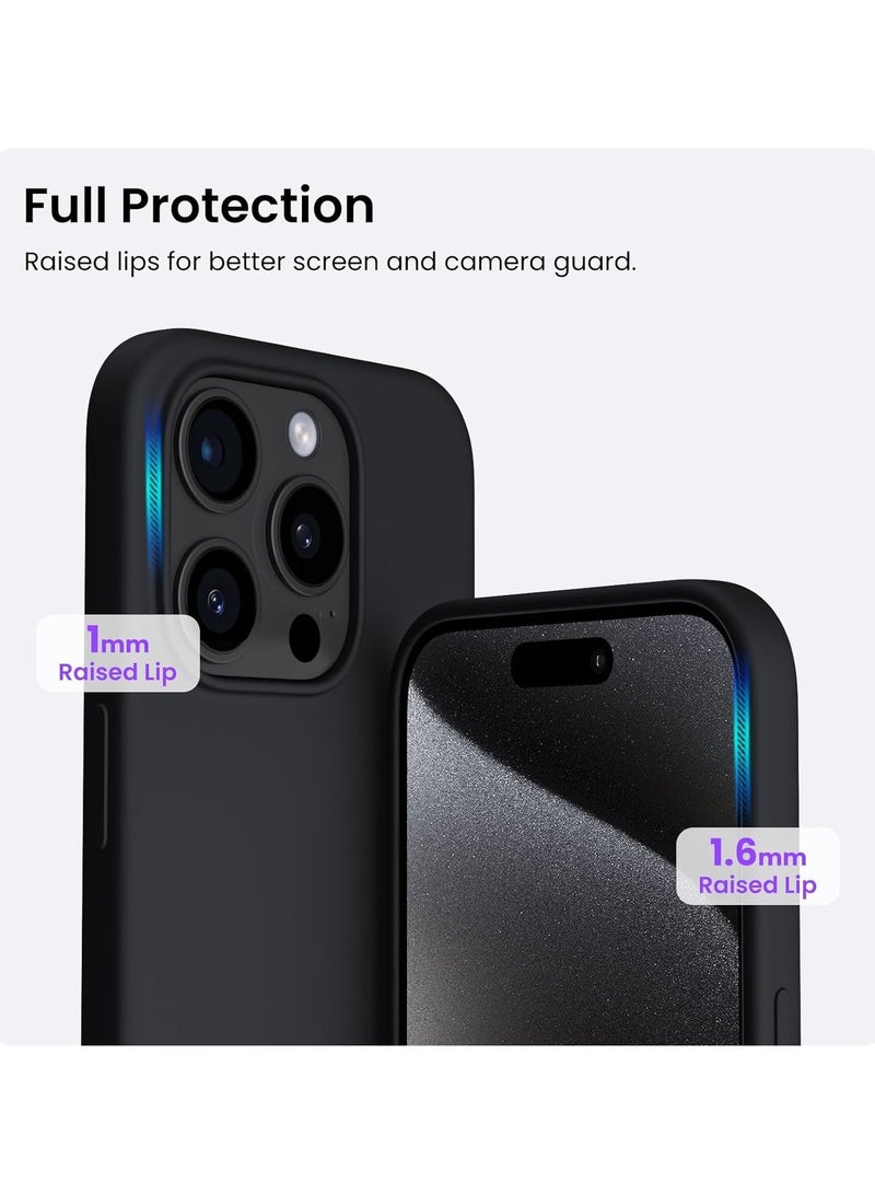 Compatible with iPhone 11 Pro Max Case 6.5 Inch Slim Liquid Silicone 4 Layers Soft Gel Rubber Shockproof Protective Phone Case with Anti Scratch Microfiber Lining (Black) - Image 4