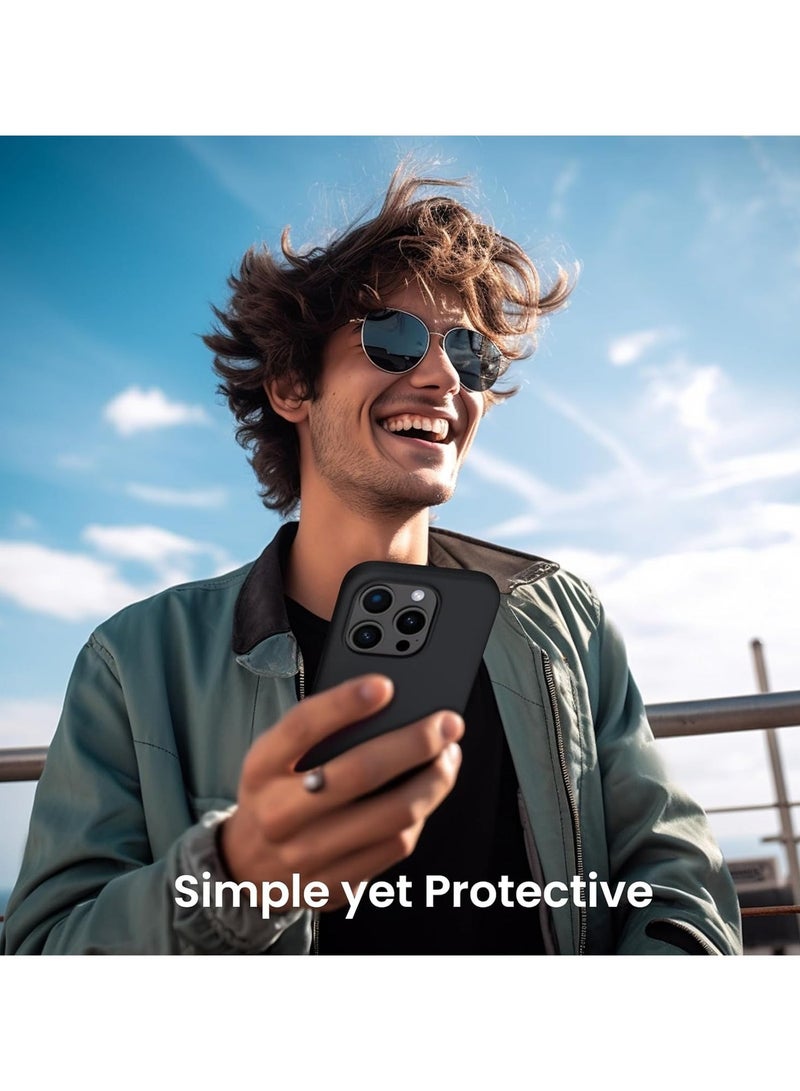 Compatible with iPhone 11 Pro Max Case 6.5 Inch Slim Liquid Silicone 4 Layers Soft Gel Rubber Shockproof Protective Phone Case with Anti Scratch Microfiber Lining (Black) - Image 2