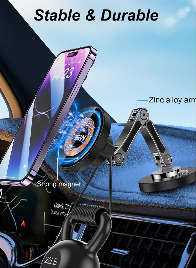 MagSafe Car Charger Mount, 360° Adjustable Magnetic Wireless Charger, Air Vent Phone Holder for iPhone 15 14 13 12 Series  - Image 4