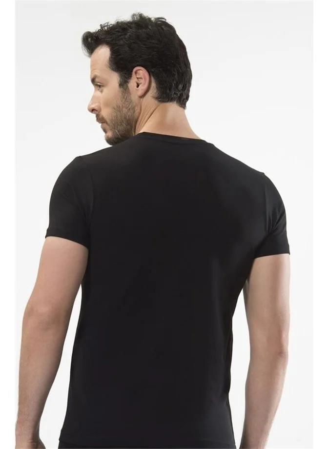 Catherine'S Cacharel 1307 O Neck Short Sleeved Men's T-Shirt - Black