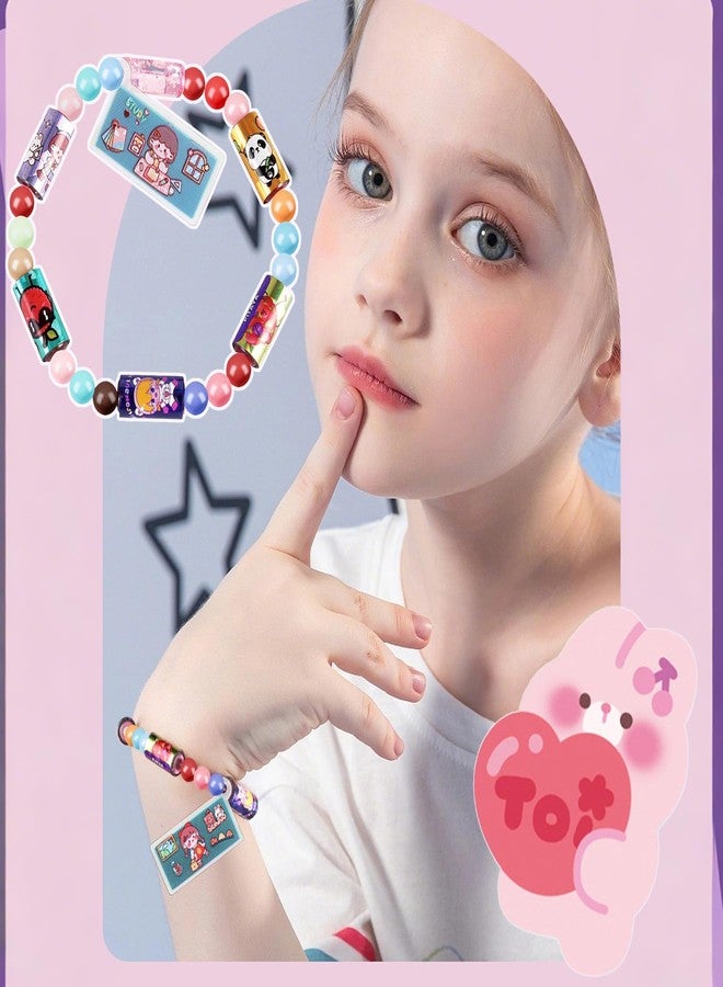 SQUISHCO Sticky Rolls Bracelet, Bracelet Making Set for Girls, DIY Sticker Roll Bracelet Kit with 140pcs, Creative Stickers Set for Girls, Fun Birthday Gift for Kids (Pink-2(140PCS)) - Image 2