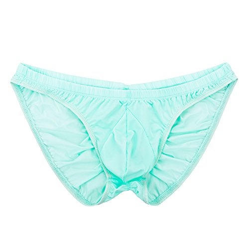 Summer Code Men's Sexy Bikini Brief Elastic Silky Ruched Back Underwear Swimwear - Image 1