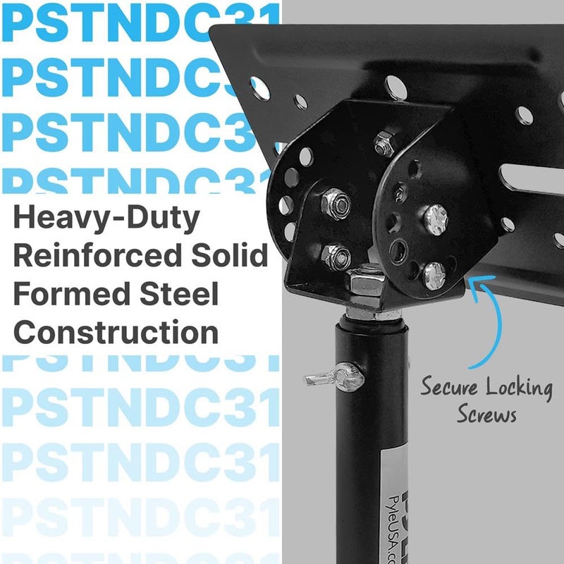 Pyle Speaker Wall Ceiling Mount Stand - Black Speaker Mounting Bracket w/ Adjustable Swivel Tilt, Retractable Telescopic Arm - Home Surround Sound System Bookshelf Satellite Speakers PSTNDC31 (Pair) - Image 3