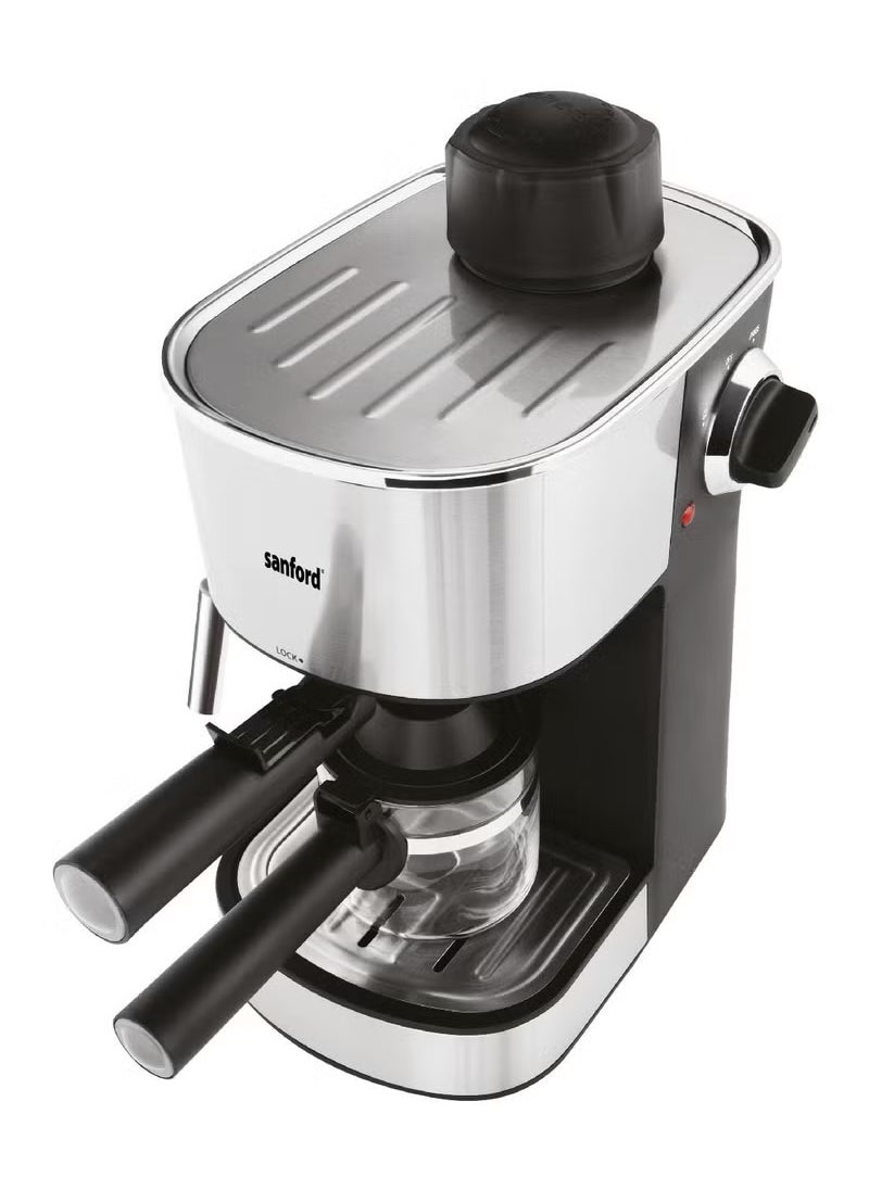 ماركة غير محددة ماكينة إسبرسو سانفورد SF1398ECM BS – 4 أكواب، ضغط 3.5 بار، وظيفة تبخير الحليب، فلتر ستانلس ستيل، سعة 240 مل، 800 واط، أسود  - Image 3