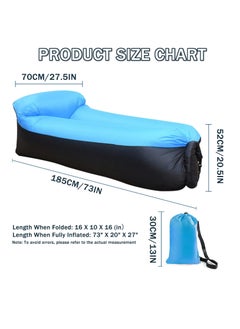 Generic Portable Inflatable Lounger Air Sofa Hammock, Waterproof with Anti-Leak Design, Pillow-Shaped for Extra Comfort, Ideal for Lakeside, Beach, Camping, Picnics & Music Festivals (Blue)  - Image 5