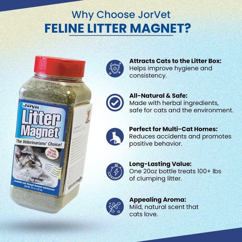 JorVet Feline Litter Magnet | All-Natural Herbal Solution to Attract Cats to Litter Box & Resolve Behavioral Issues | Treats 100+ lbs. of Clumping Litter | 20oz Earthly Scented - Image 4