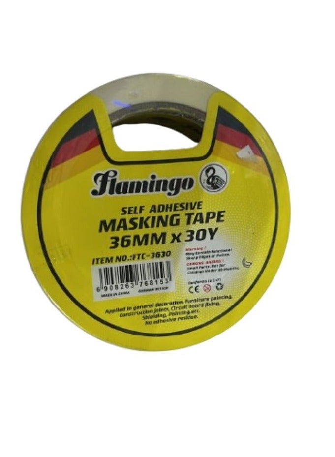 Flamingo Self Adhesive Masking Tape 36mm×30Yard White Color - Image 1