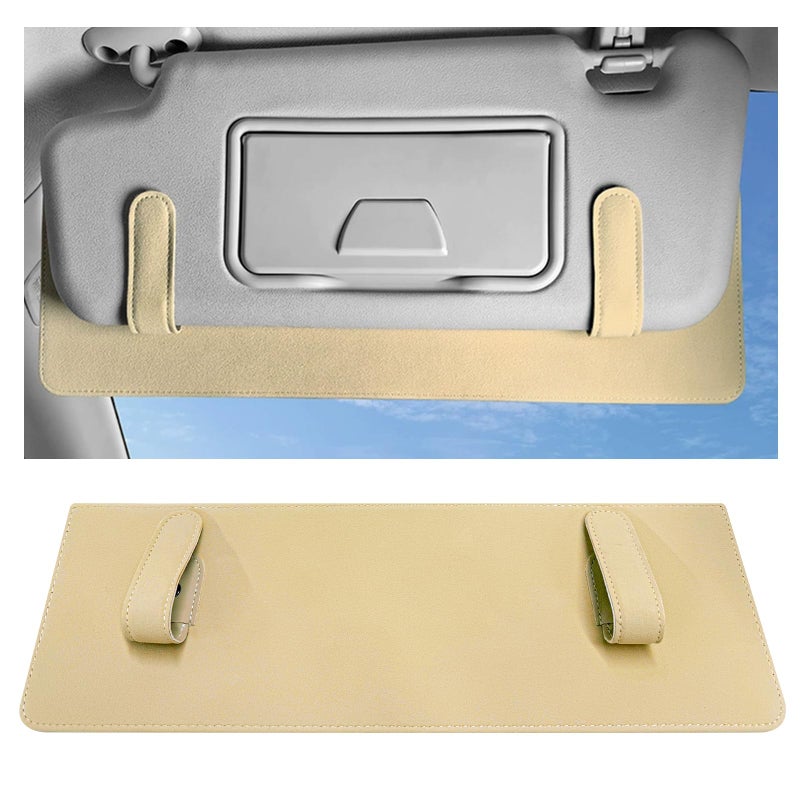 NYTKL Sun Visor Extender for Car AntiGlare Sunvisor Extension Shade Attachment for Safe Driving ClipOn Sun Blocker Sunshade Extender Protect Driver Passenger from UV Rays Beige - Image 2