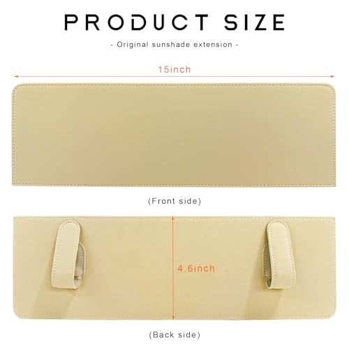 NYTKL Sun Visor Extender for Car AntiGlare Sunvisor Extension Shade Attachment for Safe Driving ClipOn Sun Blocker Sunshade Extender Protect Driver Passenger from UV Rays Beige - Image 3