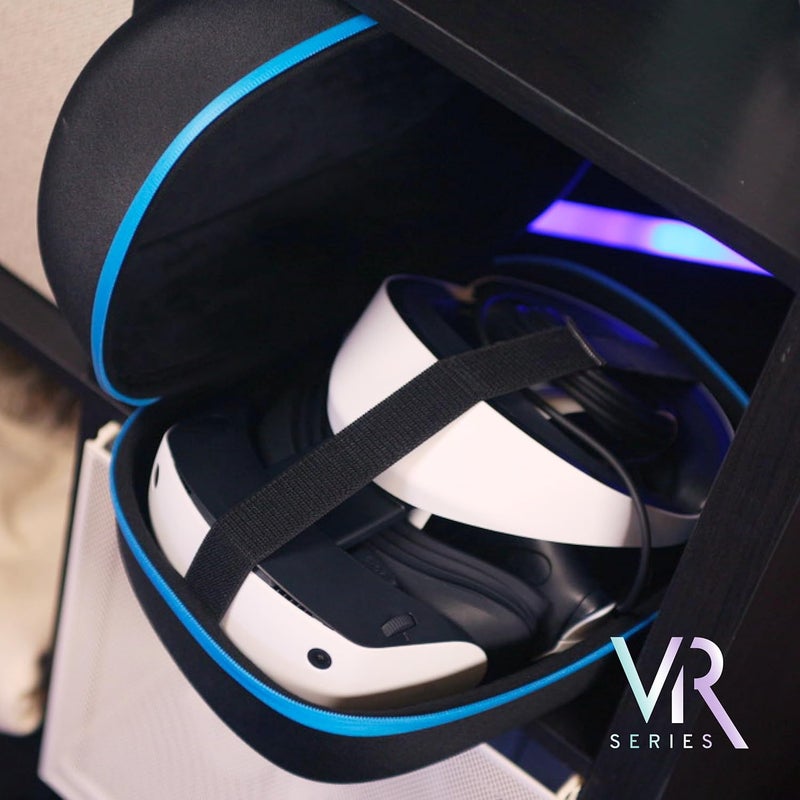 4gamers Premium Polyester Hard Shell Carry Case for PlayStation VR2 Head Strap and Sense Controllers, Black - Image 2