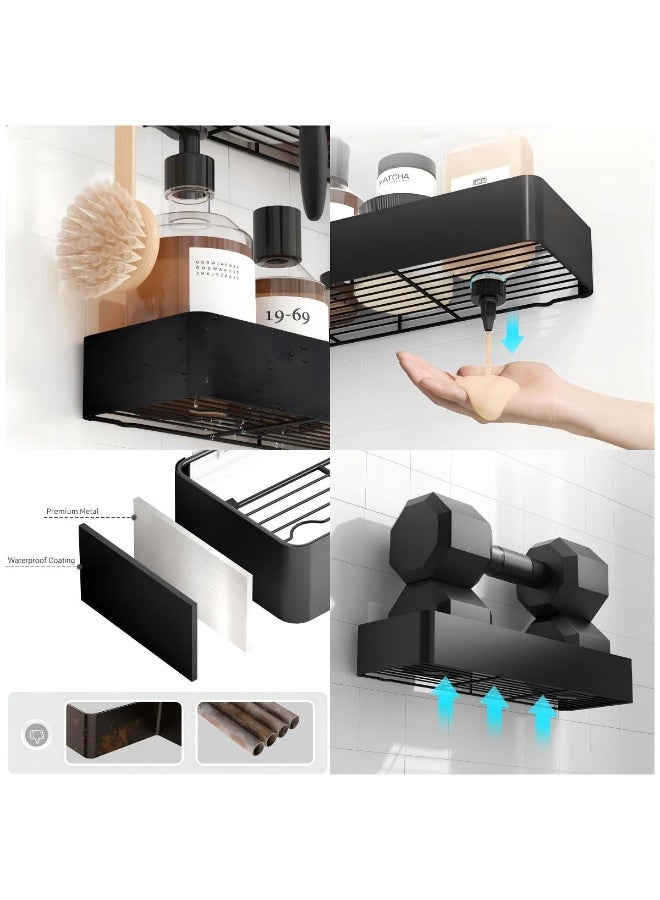 Shower Caddy - 2 Pack Adhesive Shower Organizer, Drill-Free Shower Shelves for Inside Shower, Rustproof Stainless Steel Shower Rack for Bathroom - Image 4