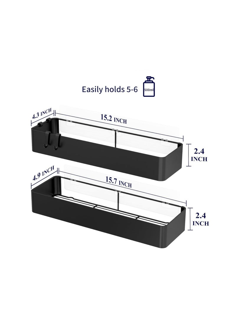 Shower Caddy - 2 Pack Adhesive Shower Organizer, Drill-Free Shower Shelves for Inside Shower, Rustproof Stainless Steel Shower Rack for Bathroom - Image 2