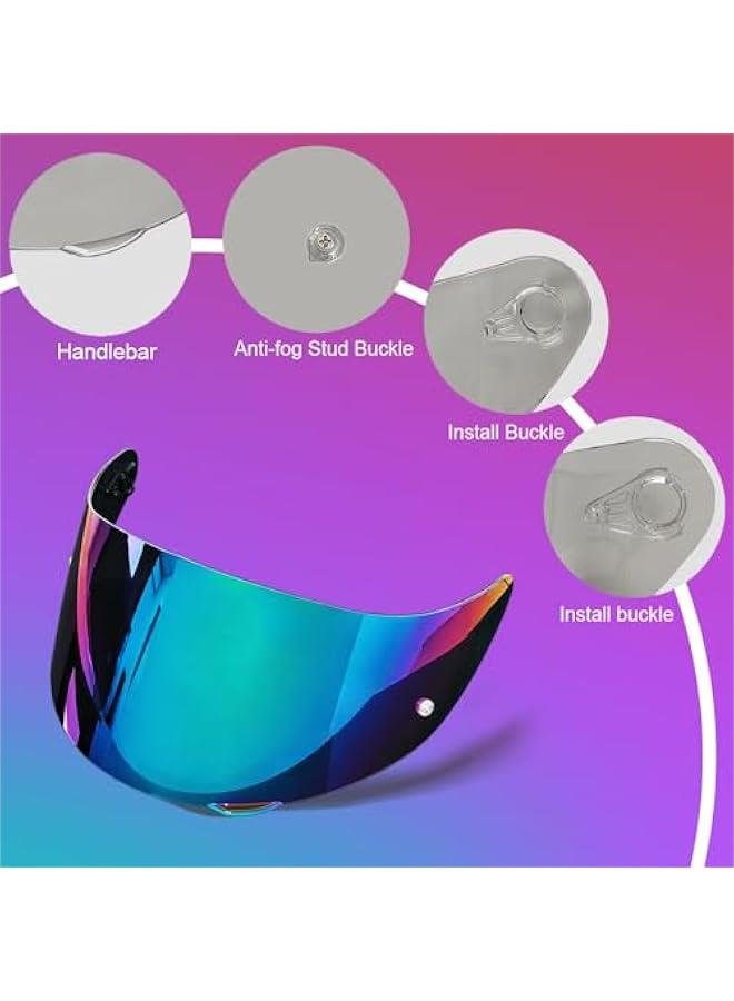 Arabest UV-Protected Face Shield for AGV K1, K1S, K3SV, K5, K5S Helmet Visor - Rainbow-Day Use - Image 2