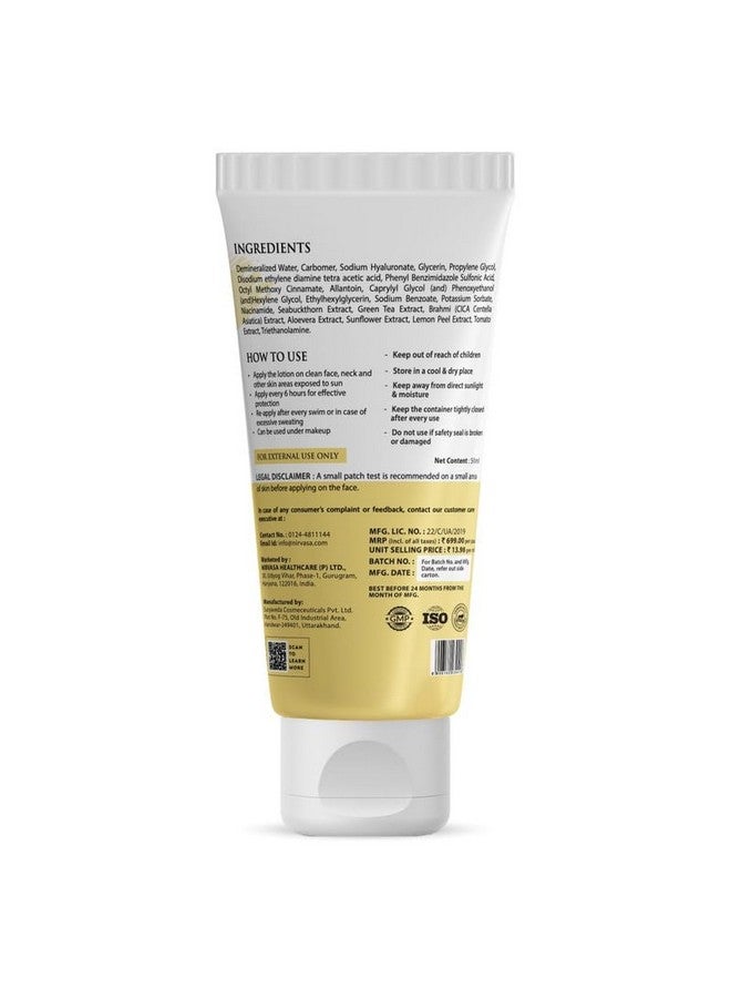 Nirvasa Spf50+ Sunscreen Gel With 5% Niacinamide For 98% Uvauvb Protection Lightweight No White Cast & Broad Spectrum Pa +++ Sunscreen Spf 50 For All Skin Types 50Ml Sunscreen For Women & Men - Image 2