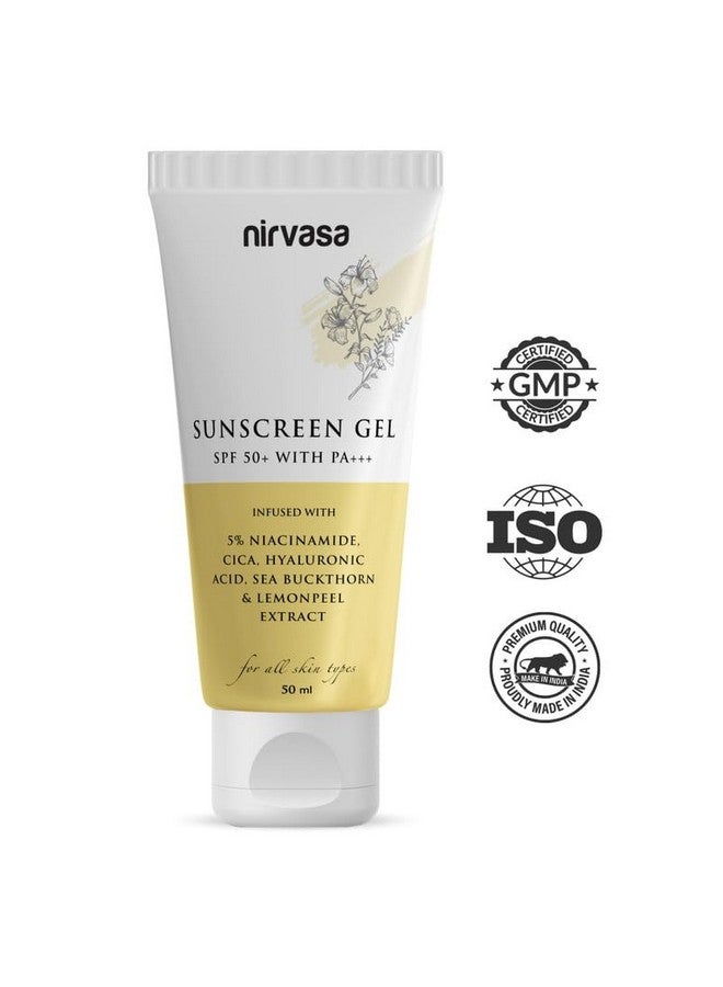 Nirvasa Spf50+ Sunscreen Gel With 5% Niacinamide For 98% Uvauvb Protection Lightweight No White Cast & Broad Spectrum Pa +++ Sunscreen Spf 50 For All Skin Types 50Ml Sunscreen For Women & Men - Image 3