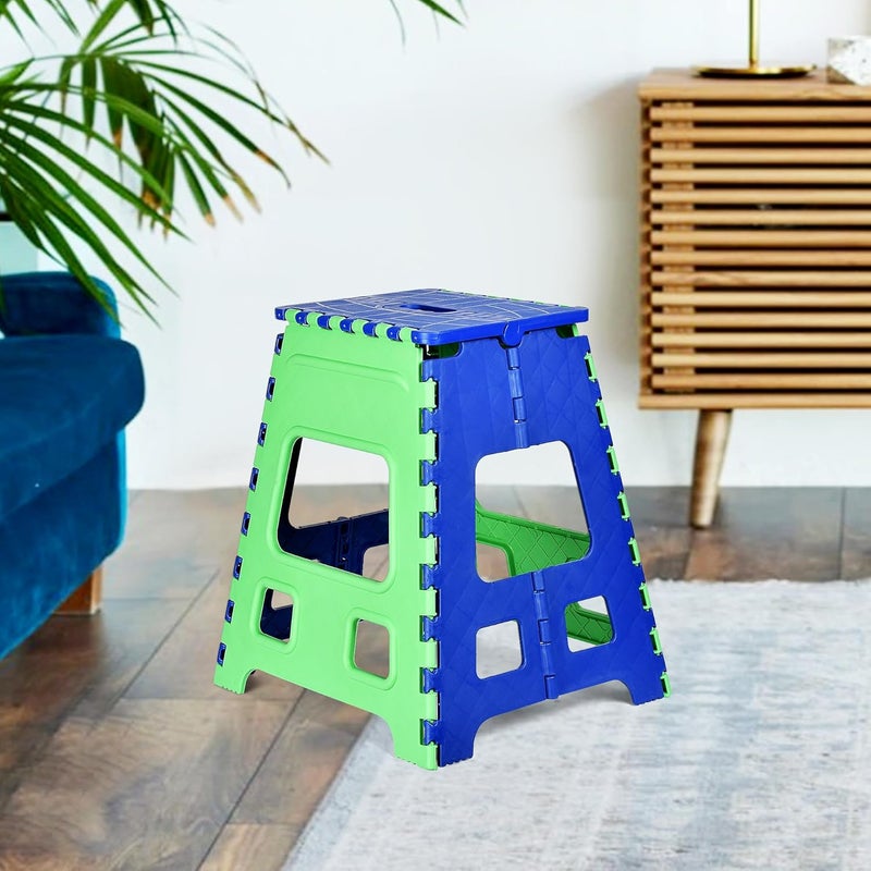 Homestic Homestic Pack of 2 Stool Foldable Stool Collapsible Camping Chair Stool for OutdoorFishingHikingGardeningTravel Portable Stool Multipurpose Sitting Stool Large Green Blue  - Image 2