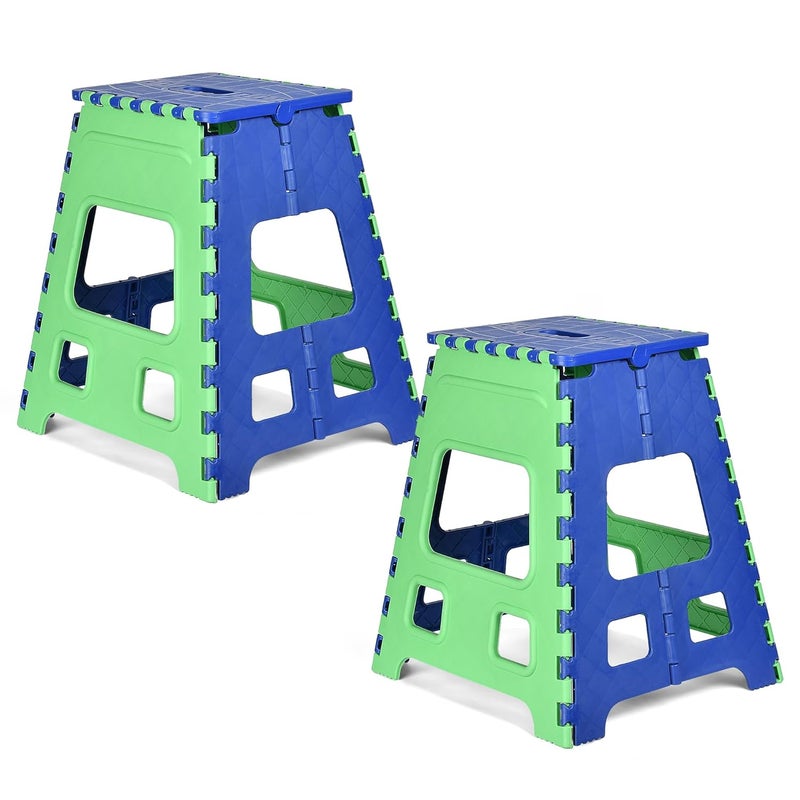 Homestic Homestic Pack of 2 Stool Foldable Stool Collapsible Camping Chair Stool for OutdoorFishingHikingGardeningTravel Portable Stool Multipurpose Sitting Stool Large Green Blue  - Image 1