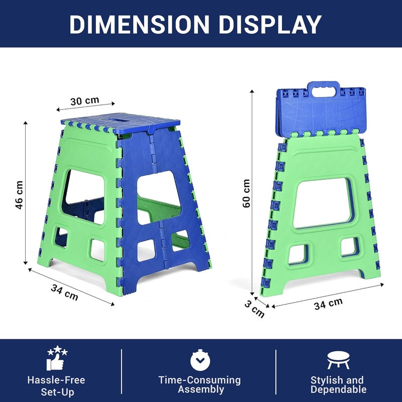 Homestic Homestic Pack of 2 Stool Foldable Stool Collapsible Camping Chair Stool for OutdoorFishingHikingGardeningTravel Portable Stool Multipurpose Sitting Stool Large Green Blue  - Image 3