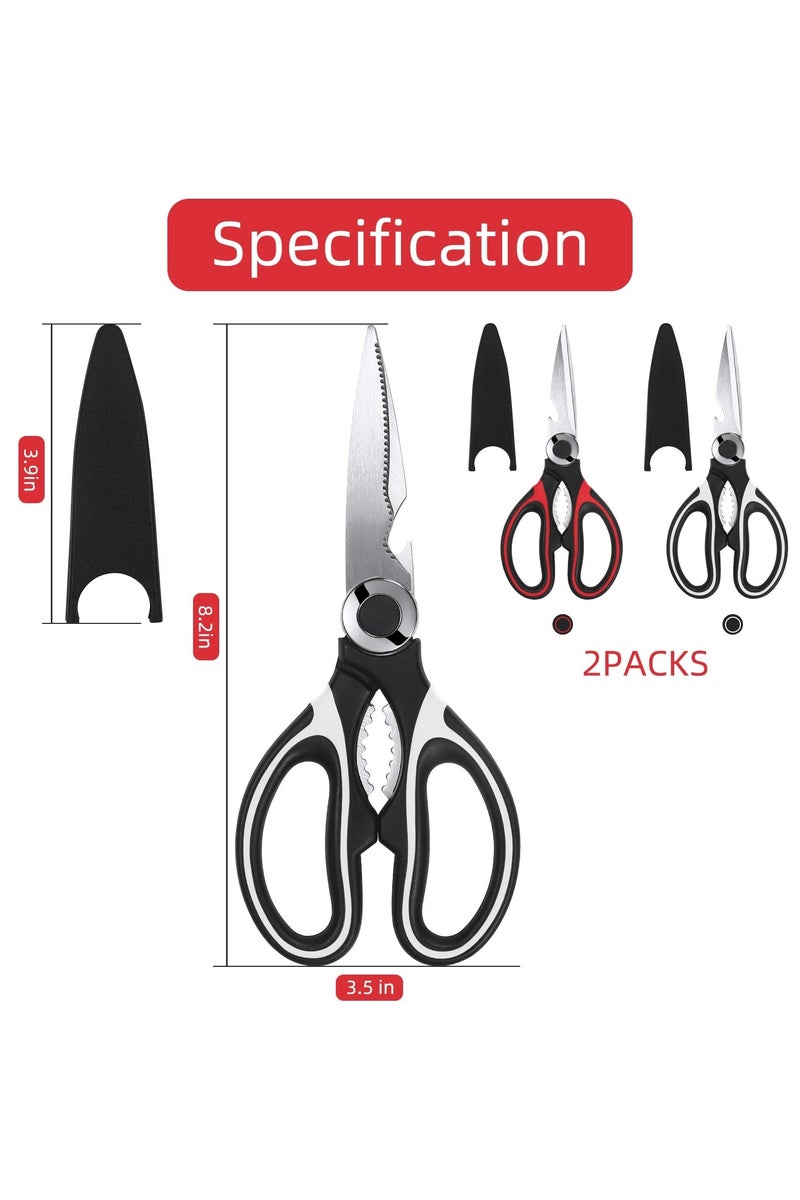 فاصولا مقص مطبخ للاستخدام العام، للمطبخ شديد التحمل،مقص طبخ امن للاستخدام في غسالة الصحون، مقص متعدد الوظائف من الستانلس ستيل للطعام والدجاج والدواجن والاسماك والبيتزا والاعشاب - Image 2