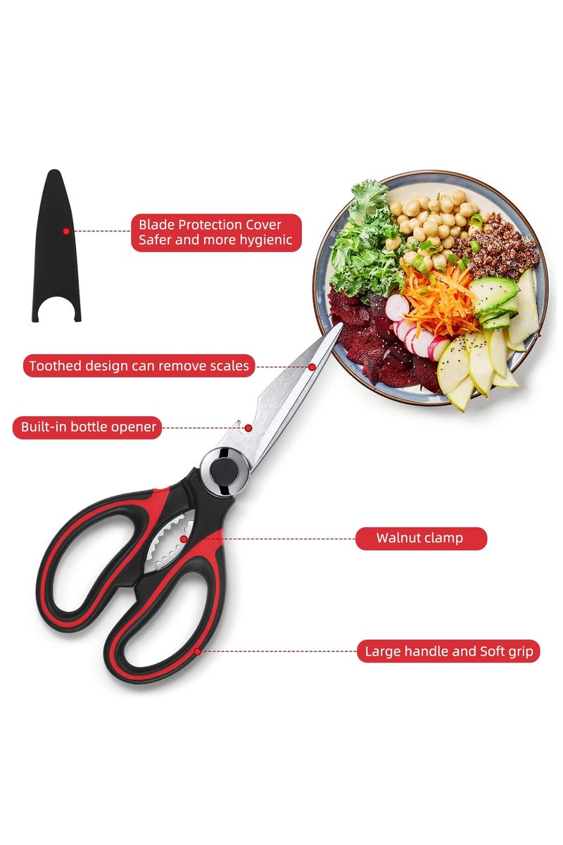 فاصولا مقص مطبخ للاستخدام العام، للمطبخ شديد التحمل،مقص طبخ امن للاستخدام في غسالة الصحون، مقص متعدد الوظائف من الستانلس ستيل للطعام والدجاج والدواجن والاسماك والبيتزا والاعشاب - Image 4