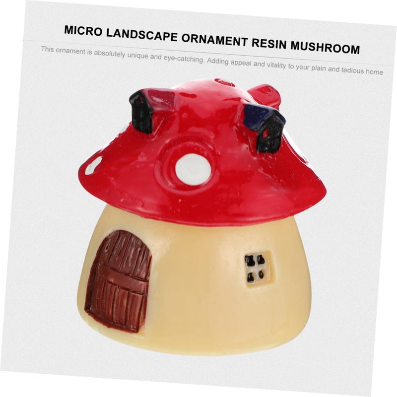 Red Mushroom House Decor Miniature Set 5 Pcs for Fairy Garden Crafts - Image 5