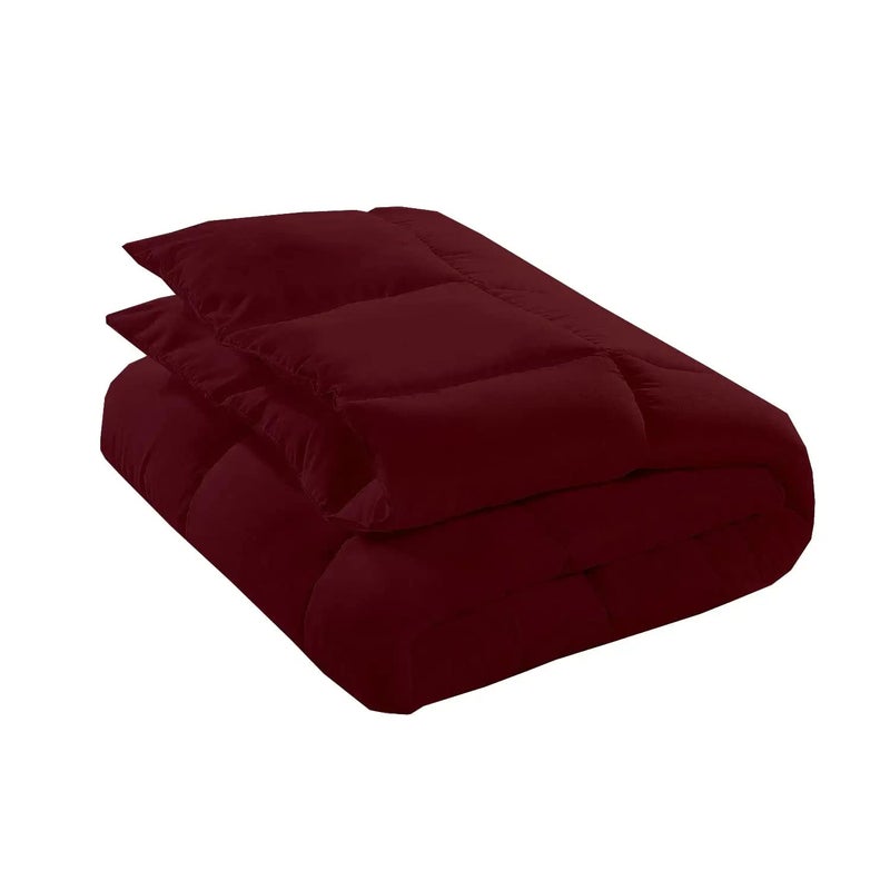 Indore Cotton Mahaveer Cotton Soft Microfiber 400 GSM Heavy Winter Comforter Rajai Double Bed Blanket Super Soft Lightweight Double Bed Blanket for Winter Quilt Duvet for All Season Burgundy Solid  - Image 3
