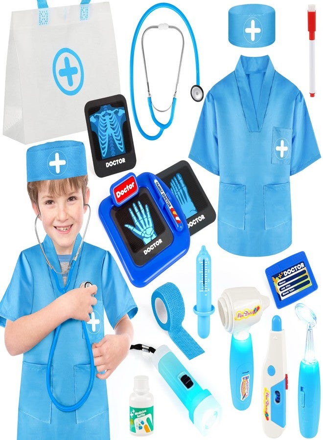 IVENRXIU Doctor Kit for Kids, 17 Pcs Medical Play Set with Bag and Dress Up Costume for Toddlers 3-5, Pretend Play Toys for Kids Boys and Girls, Halloween Christmas Birthday Gifts - Image 1