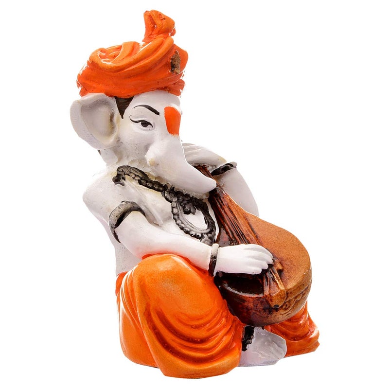 Aadaa Musical Ganesha Polyresin Figurine 78x14x78 in Multicolor - Image 5